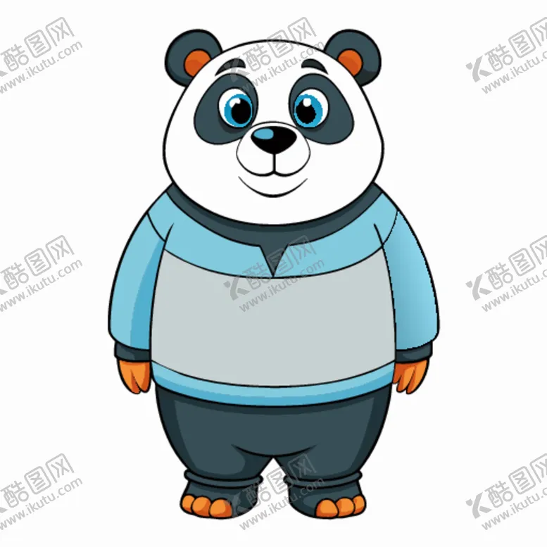大熊猫野生动物插图矢量