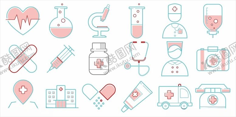 编号：73090311180052042431【酷图网】源文件下载-医疗元素图标集合