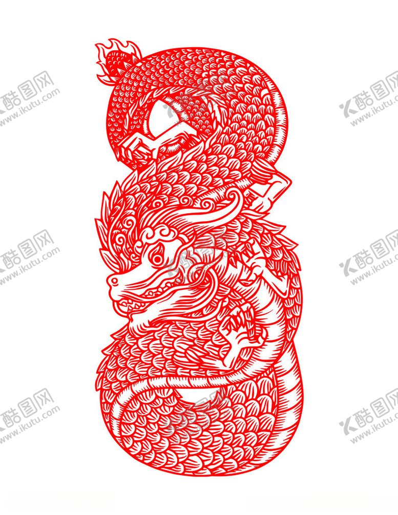 编号：81055302100315192010【酷图网】源文件下载-剪纸龙