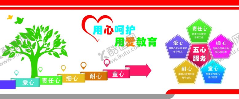 编号：96123603141930348398【酷图网】源文件下载-幼儿园五心服务