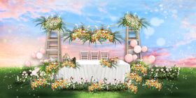 森系高端几何婚礼场景