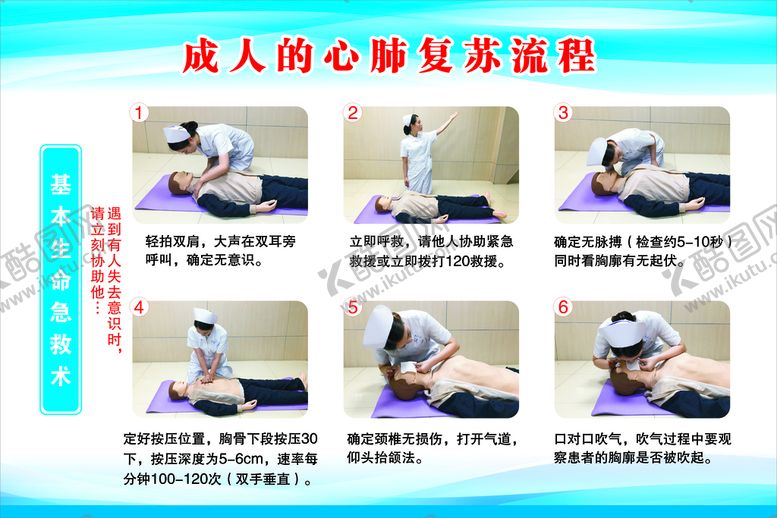 编号：24977610271757344837【酷图网】源文件下载-成人的心肺复苏流程   