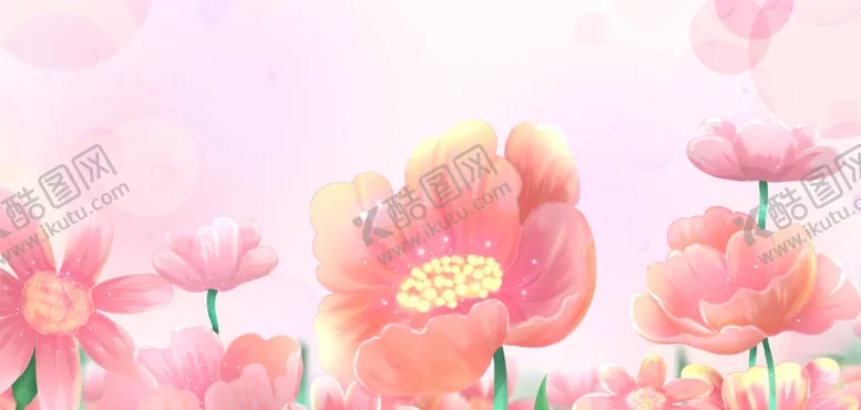 编号：91424606272031008890【酷图网】源文件下载-梦幻粉色花卉插画