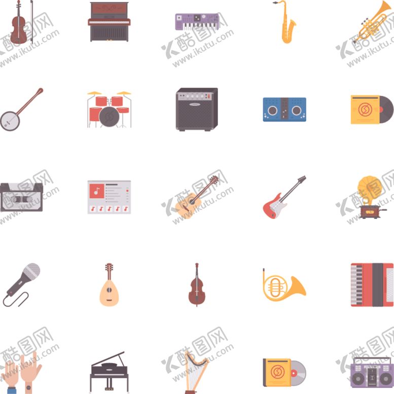 编号：44146310210323094934【酷图网】源文件下载-音频乐器图标