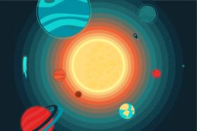 星球背景空太空卡通太阳系