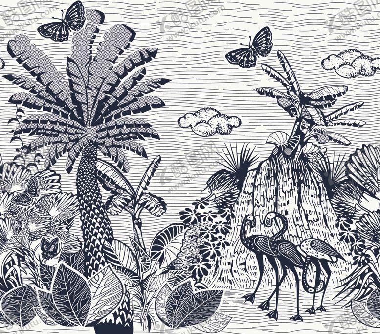 编号：66902310301012273912【酷图网】源文件下载-迪奥黑白花