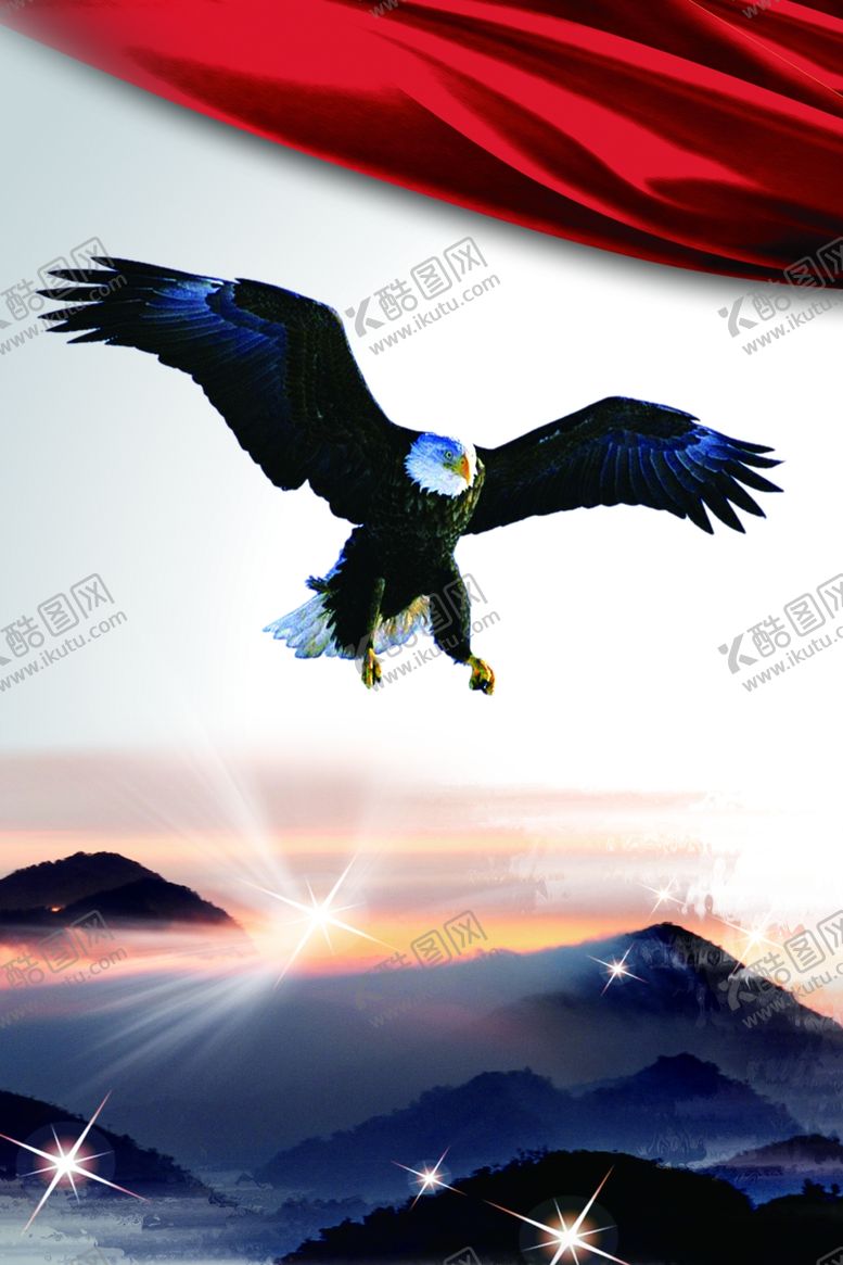 编号：55108005250607101504【酷图网】源文件下载-展翅雄鹰封面背景图