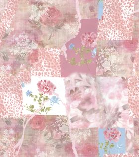 粉色花卉拼接图案背景