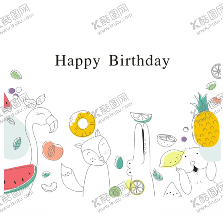 编号：79981710222327286855【酷图网】源文件下载-生日动物海报