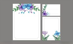 蓝色花卉卡片请柬邀请函背景