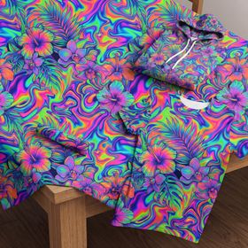 多彩花卉图案服装套装