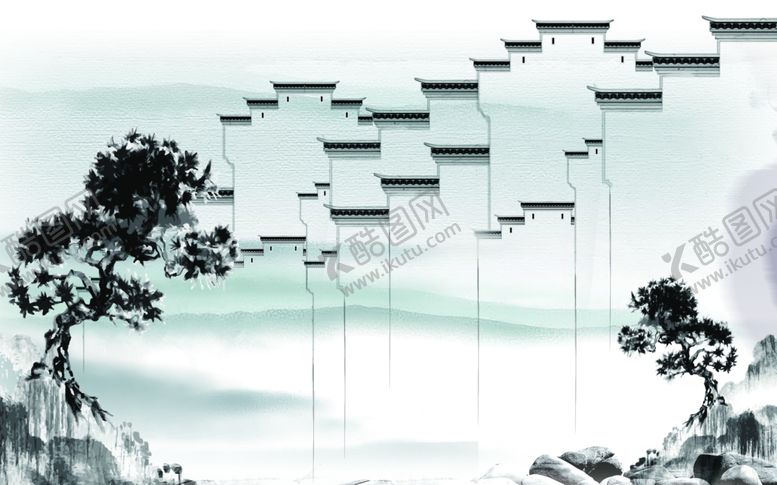 编号：30267805060507361438【酷图网】源文件下载-水墨背景墙