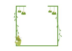 端午节粽子艾叶手绘绿色植物叶子