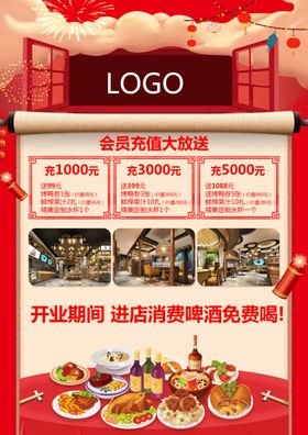 餐厅盛大开业优惠活动海报