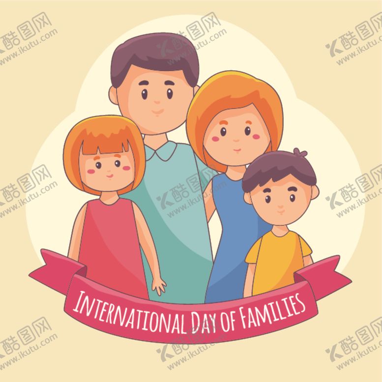 编号：38255309131915172137【酷图网】源文件下载-卡通家庭