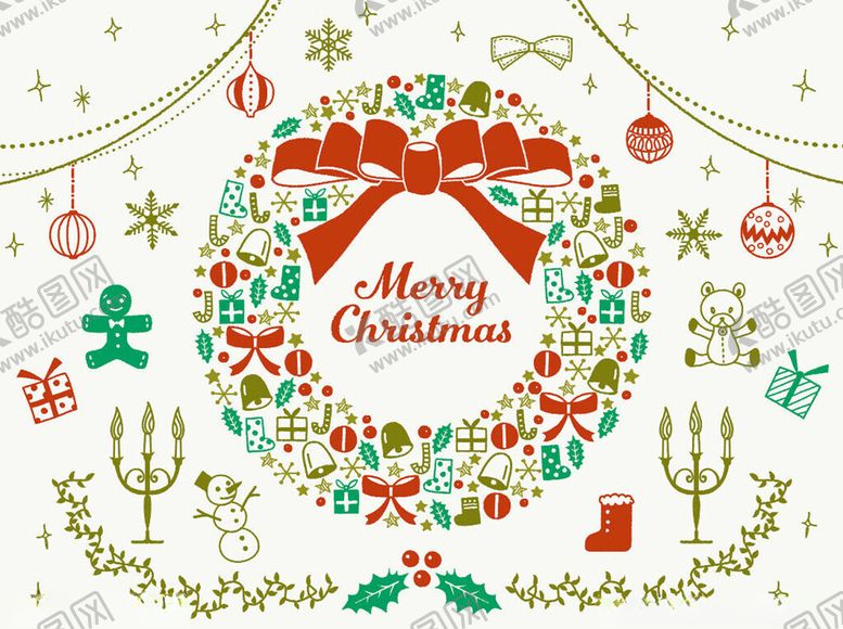 编号：89756210050051349493【酷图网】源文件下载-圣诞装饰元素矢量图