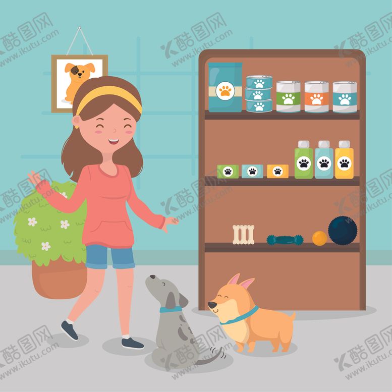 编号：54384310202128009806【酷图网】源文件下载-宠物饲养主题插画