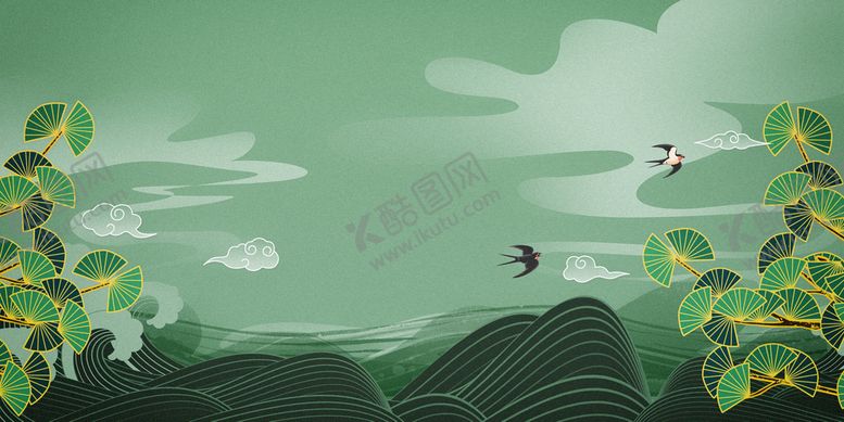 编号：01576410091019492180【酷图网】源文件下载-国潮风中国风插画背景