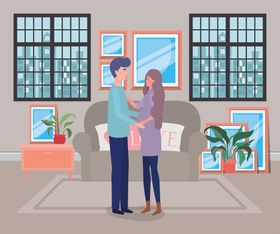 人物夫妻生活插画