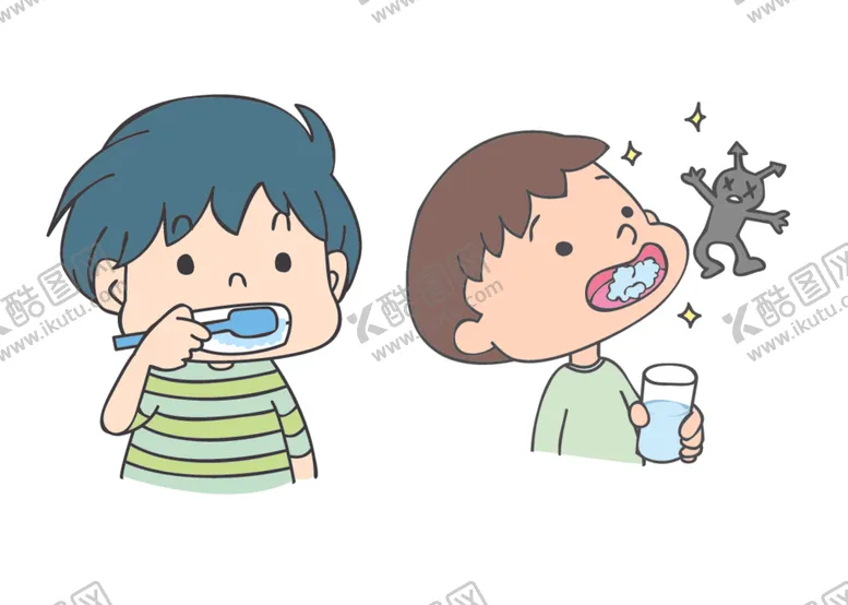 编号：53995612182123277395【酷图网】源文件下载-男孩刷牙漱口