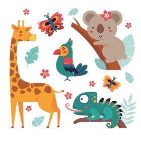 矢量小动物音乐会卡通插画素材
