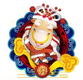 春节动漫牛形象