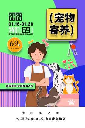 宠物寄养美容摄影海报猫
