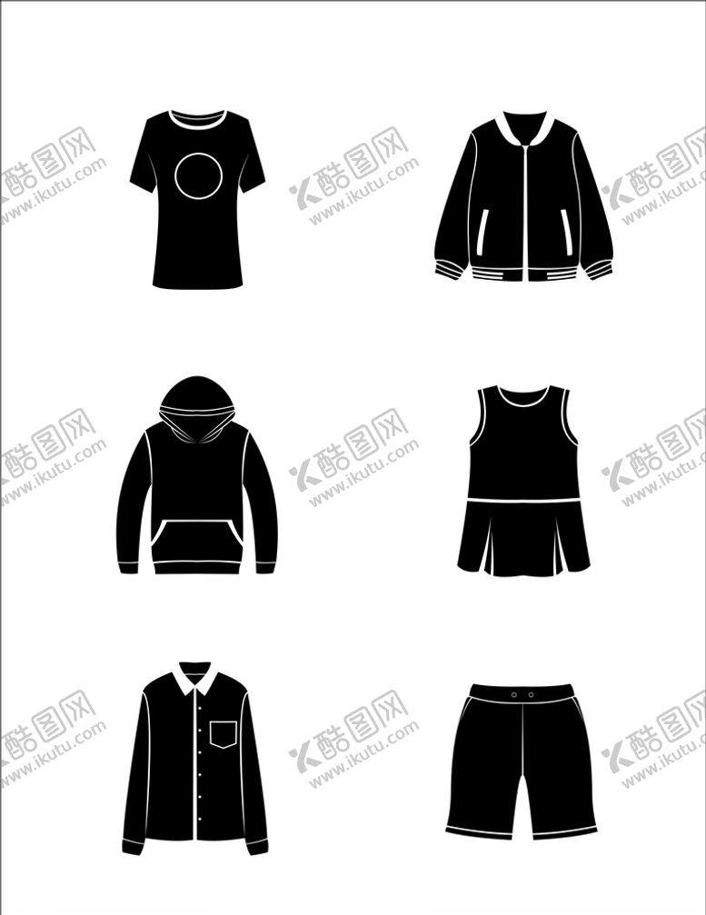 编号：77501606290510438924【酷图网】源文件下载-可编辑衣服卫衣裤子短裤男女装
