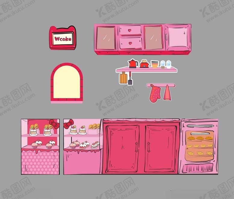 编号：58535711021934398763【酷图网】源文件下载-卡通厨房