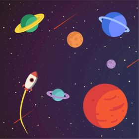 星球背景银河系行太空卡通