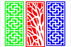 花窗中式屏风