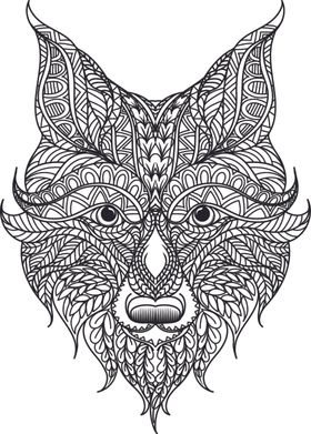 黑白线描动物