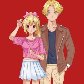 手绘情侣恋人爱男女卡通