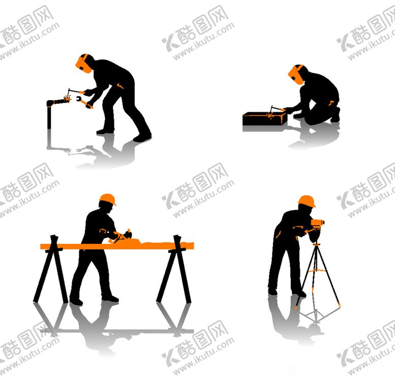 编号：88167605021236161608【酷图网】源文件下载-工人剪影矢量素材