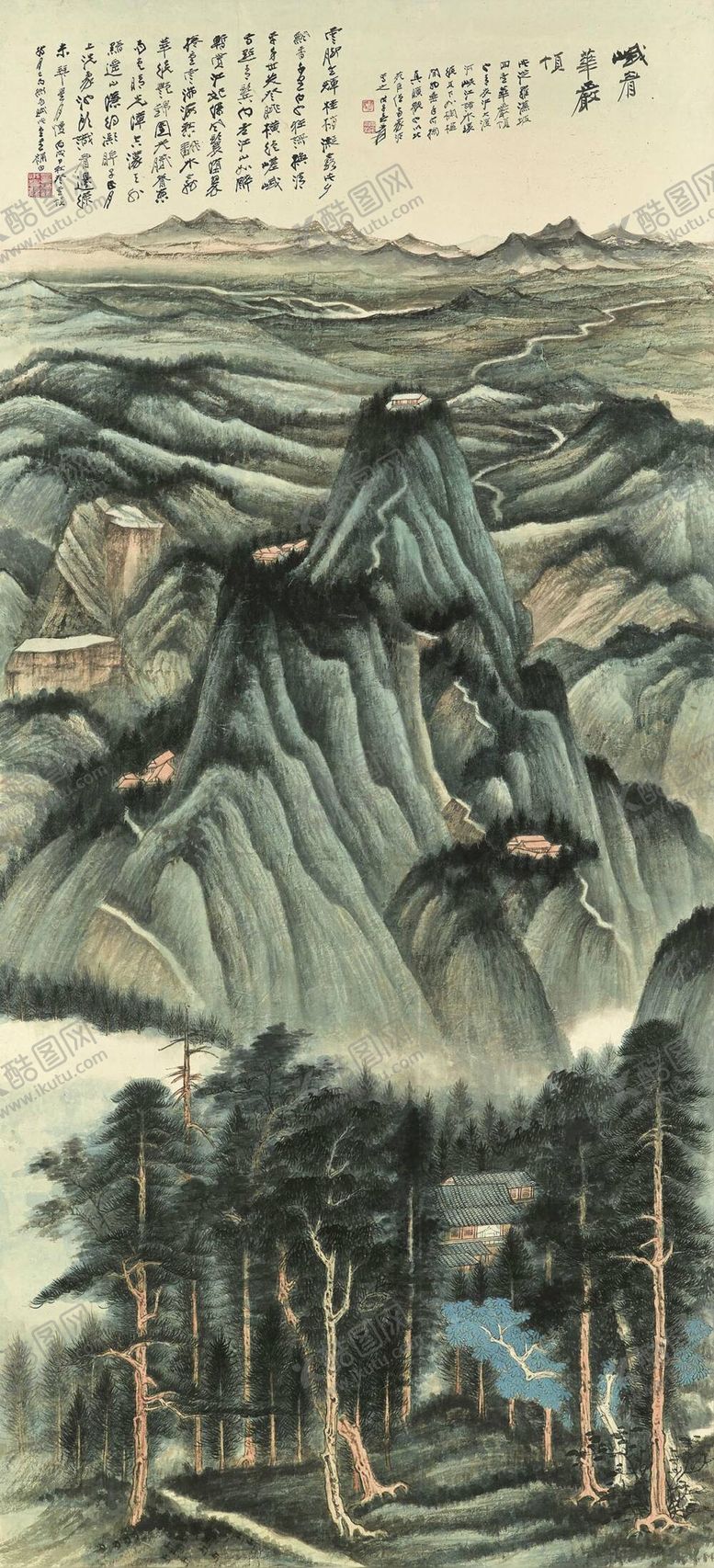 编号：36412909120212451427【酷图网】源文件下载-张大千国画水墨画风水画