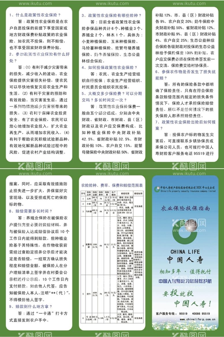 编号：49621509231725001975【酷图网】源文件下载-农业保险投保指南