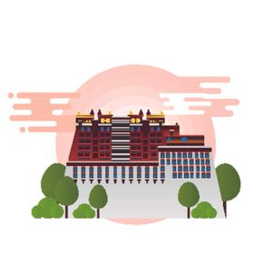 创意城市地标建筑物插画