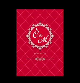 红色婚礼logo指示牌
