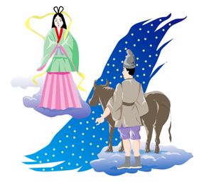 七夕素材情人节相惠传统卖场
