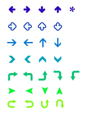 箭头3D图标图片向后黑色