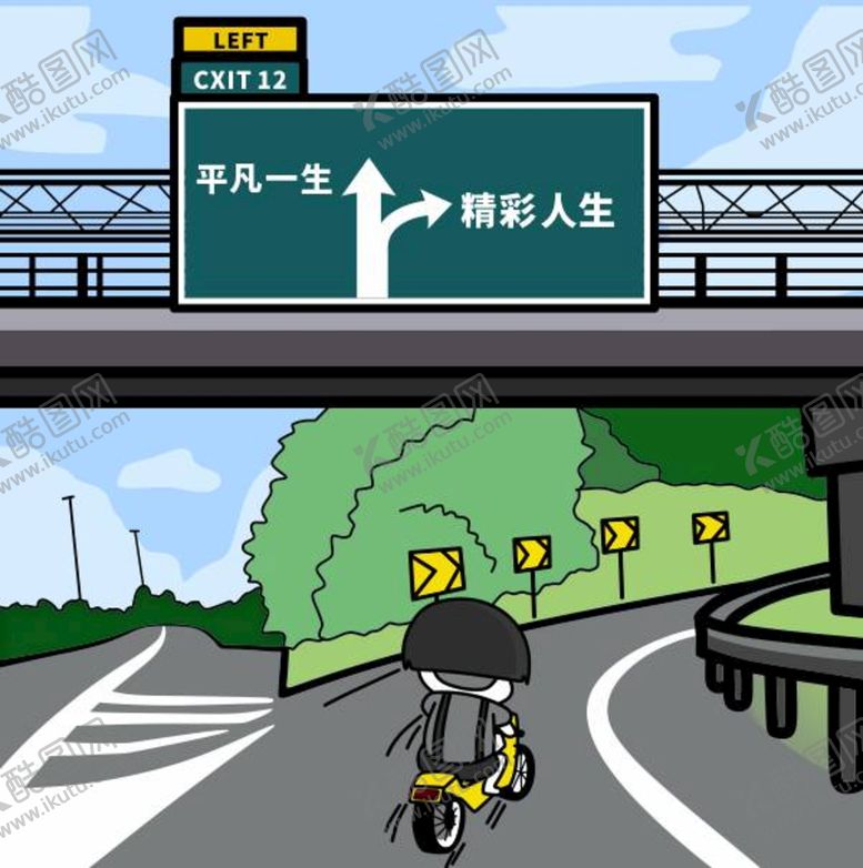 编号：38906509151050049825【酷图网】源文件下载-高速分岔路选择表情包转曲