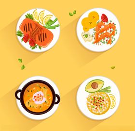 美味食物AI设计素材盘中餐图片