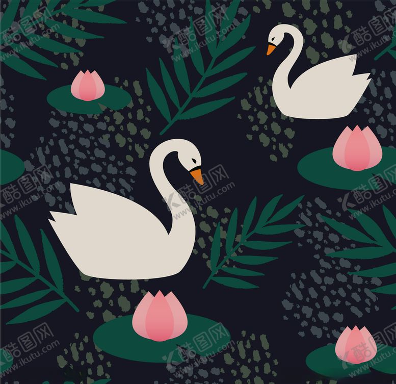 编号：15917610082024147180【酷图网】源文件下载-矢量手绘天鹅