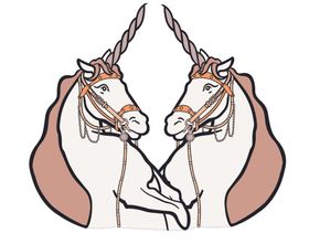 卡通独角兽马图标插图矢量