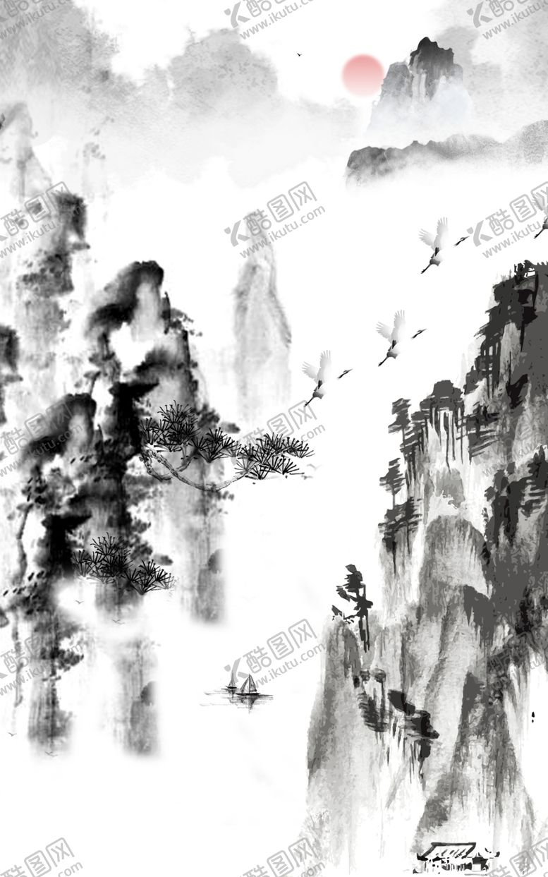编号：21095309260043376713【酷图网】源文件下载-中式水墨山水装饰画
