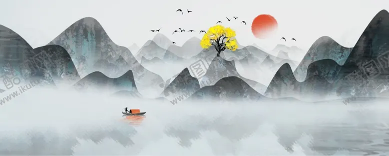 编号：39231602122243213066【酷图网】源文件下载-水墨山水画