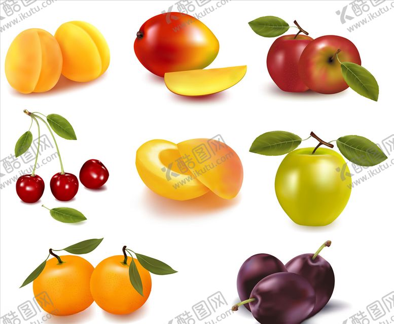 编号：49058209201351373505【酷图网】源文件下载-矢量彩绘水果