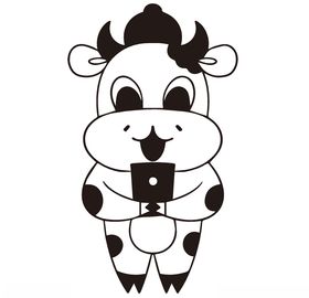 卡通牛ai简笔画简笔图食物标签