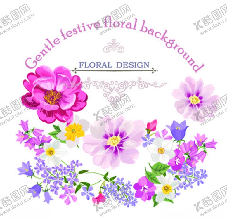 编号：20709804201130115087【酷图网】源文件下载-花卉素材数码印花鲜花