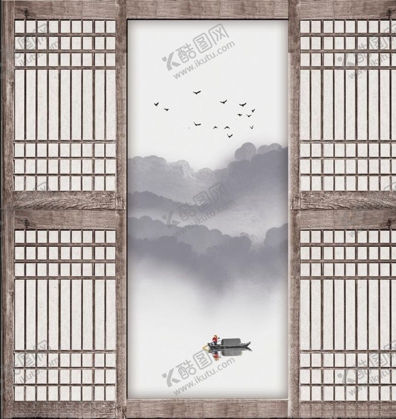 编号：13217709121311295029【酷图网】源文件下载-中式木推门